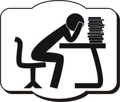 This is the clip-art of student that is mentally disturb and a lot of study burden. 